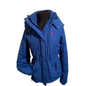 Abercrombie and Fitch Fleece Hoodie Blue Jacket Ships Fast
